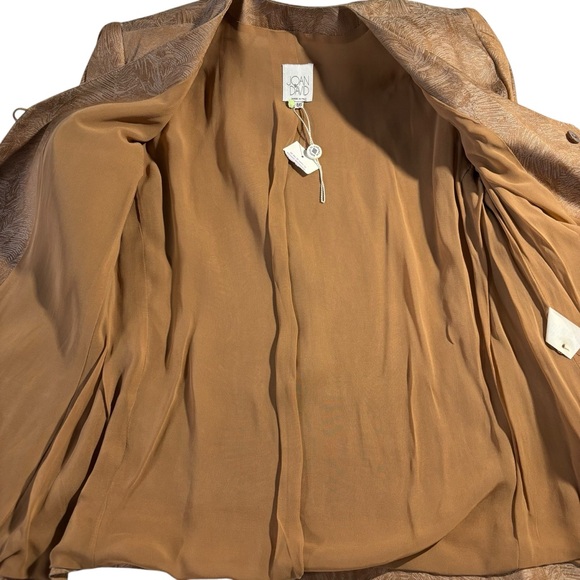 Joan & David Vintage 90s Silk Blazer Womens 46/10 Cognac Brown Boucle Career NEW - Picture 9 of 13
